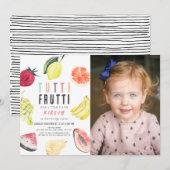 Tutti Frutti Waterverf Fruit 2e verjaardag Foto Kaart (Voorkant / Achterkant)