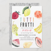 Tutti Frutti Waterverf Fruit 2e verjaardag Kaart (Voorkant / Achterkant)
