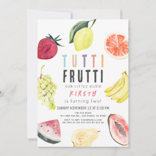 Tutti Frutti Waterverf Fruit 2e verjaardag Kaart
