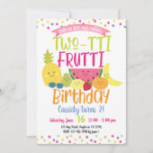 Tutti "Two-tti" Frutti Fun Kids Birthday Party Kaart (Voorkant)