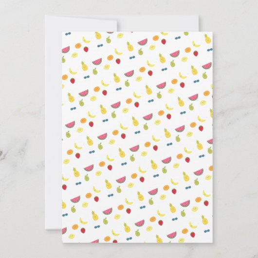 Tutti "Two-tti" Frutti Fun Kids Birthday Party Kaart (Achterkant)