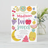 Tuttifrutti 2e verjaardag uitnodiging (Staand voorkant)