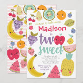 Tuttifrutti 2e verjaardag uitnodiging (Voorkant / Achterkant)