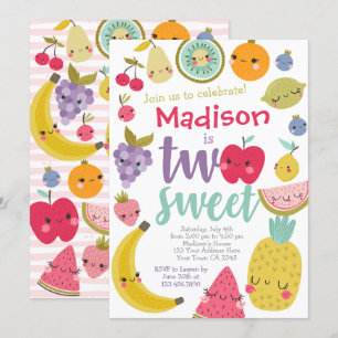 Tuttifrutti 2e verjaardag uitnodiging