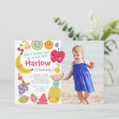 Tuttifrutti Birthday Invitation Kaart (Staand voorkant)