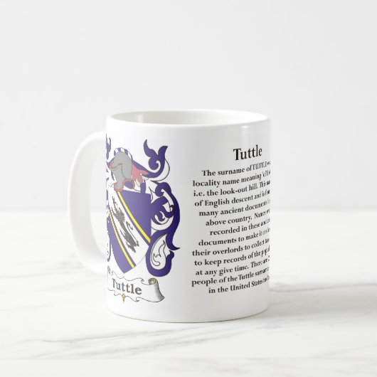 Tuttle Family Coat of Arms Mok (Voorkant links)