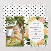 Tutty Fruitig Citrus Foto Uitnodiging Verjaardag (Voorkant / Achterkant)