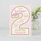 Tutu 2e verjaardag uitnodiging | Ballerina Party (Staand voorkant)