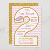 Tutu 2e verjaardag uitnodiging | Ballerina Party (Voorkant / Achterkant)