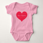 Tutu Baby Bodysuit met roze hart aan persoonlijke  (Voorkant)