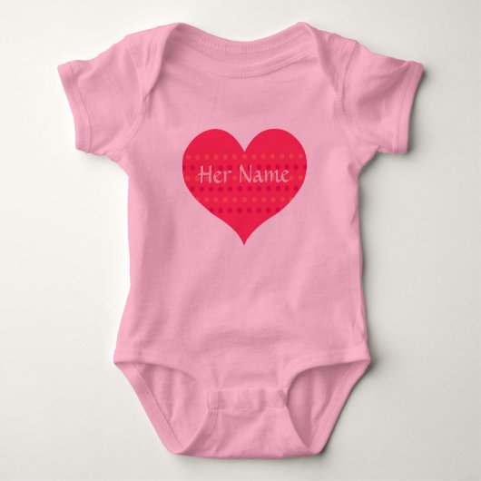 Tutu Baby Bodysuit met roze hart aan persoonlijke  (Voorkant)