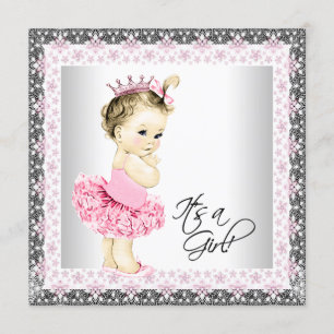 Tutu Baby Girl Ballerina Shower Kaart