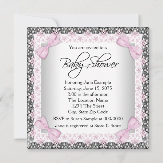 Tutu Baby Meisje Ballerina Douche Kaart (Achterkant)