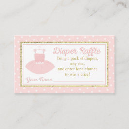 Tutu Baby shower Luier Raffle Ticket - Roze Goud Informatiekaartje