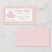 Tutu Baby shower Luier Raffle Ticket - Roze Goud Informatiekaartje (Voorkant / Achterkant)
