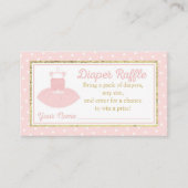 Tutu Baby shower Luier Raffle Ticket - Roze Goud Informatiekaartje (Voorkant)
