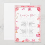 Tutu Ballerina Baby shower - bewerkbare naam, 5x7  Kaart (Voorkant / Achterkant)