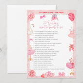 Tutu Ballerina Baby shower - bewerkbare naam, 5x7  Kaart (Voorkant / Achterkant)