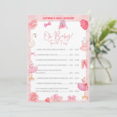 Tutu Ballerina Baby shower - bewerkbare naam, 5x7  Kaart (Staand voorkant)