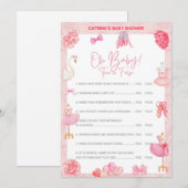 Tutu Ballerina Baby shower - bewerkbare naam, 5x7  Kaart (Voorkant / Achterkant)