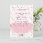Tutu Ballerina Baby shower Uitnodiging (Staand voorkant)
