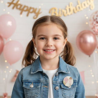 Tutu Ballerina Ballet Dancer Girl 5th Birthday Ronde Button 5,7 Cm