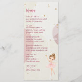 Tutu Ballerina Ballet Dancer Girl Birthday Menu (Voorkant)