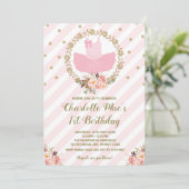 Tutu Ballerina Ballet Verjaardag Nodig Roze & Goud Kaart (Staand voorkant)