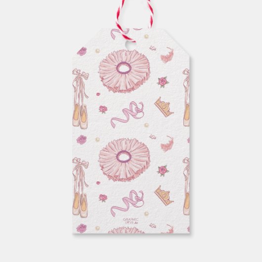 Tutu Ballerina Dance Birthday Hartelijk dank Cadeaulabel (Achterkant)