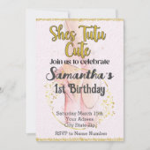 Tutu Ballerina Eerste Verjaardag uitnodiging (Voorkant)