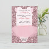 Tutu Ballerina Glitter Baby shower Uitnodiging (Staand voorkant)