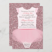 Tutu Ballerina Glitter Baby shower Uitnodiging (Voorkant / Achterkant)