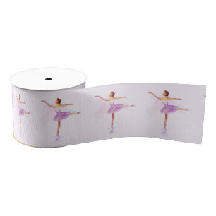Tutu Ballerina in pastelkleuren op een  Grosgrain Lint