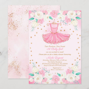 Tutu Ballerina Jurk Glitter Baby shower Kaart