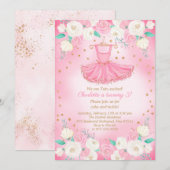 Tutu Ballerina Jurk Glitter Verjaardag Kaart (Voorkant / Achterkant)