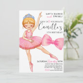 Tutu Ballerina Jurk Verjaardag Kaart (Staand voorkant)