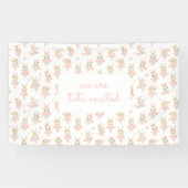Tutu Ballerina Konijnenkonijn Baby shower Spandoek (Horizontaal)