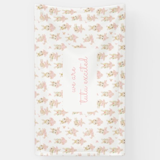 Tutu Ballerina Konijnenkonijn Baby shower Spandoek (Verticaal)