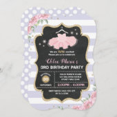 Tutu Ballerina Paarse Gouden Bloemen Verjaardag Ui Kaart (Voorkant / Achterkant)