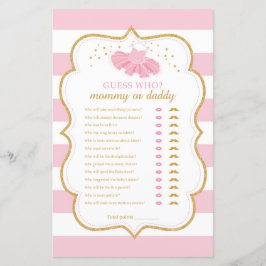 Tutu ballerina raadt wie mama of papa spel is