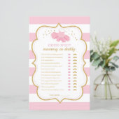 Tutu ballerina raadt wie mama of papa spel is (Staand voorkant)