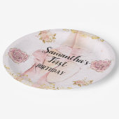 Tutu Ballerina thema Eerste Verjaardag Papier Bord (Gekanteld)