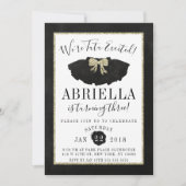 Tutu Birthday Invitation Black en Gold Kaart (Voorkant)