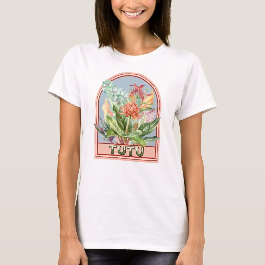 Tutu Bloemen Grootmoeder T-shirt (Voorkant)
