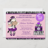 TuTu Cute Baby shower ZEBRA Lavendar Paars 085 Kaart (Voorkant)