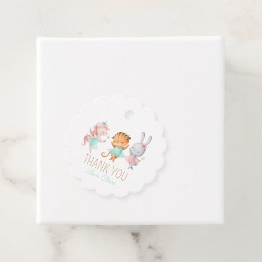 Tutu Cute Ballerina Animal Ballet Birthday Party Bedankjes Labels (In situ)
