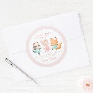 Tutu Cute Ballerina Animal Ballet Birthday Party Ronde Sticker