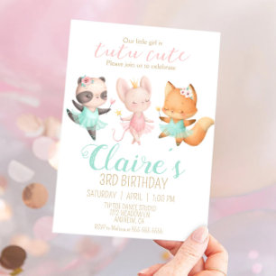 Tutu Cute Ballerina Dieren Ballerina Verjaardagsfe Kaart