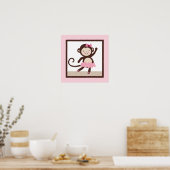 Tutu Cute/Ballerina Monkey Girl Poster Wall Art (Keuken)