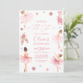 Tutu Cute Ballerina Pink Coquette Second Birthday  Kaart (Staand voorkant)